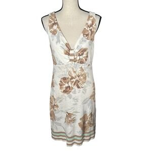 Tommy Bahama Women's L Floral Sheath Dress V-Neck Sleeveless Pullover